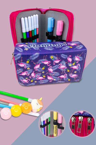 Size Pernica Flamingo Kawaii uzorak organizator tri odjeljka (držač za olovke)