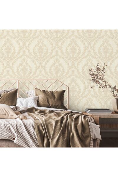 Adawall Dante Seri Damask Desenli Duvar Kağıtı(1401-2: KREM)