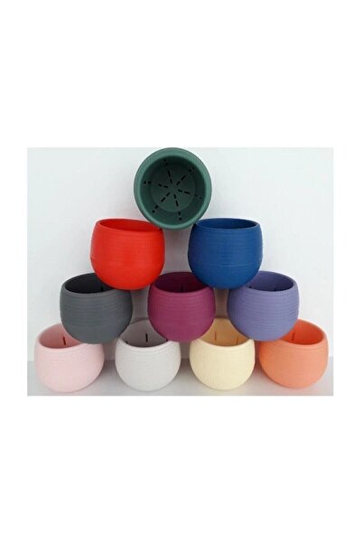 ART HEDİYE 8 Adet Sahra Kaktüs Sukulent Saksısı Dekoratif Drenajlı 0.13 Litre 7 X 7cm Mini Boy Plastik