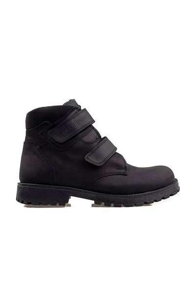 m2s Δερμάτινες μαύρες μπότες Unisex με Velcro Nubuck