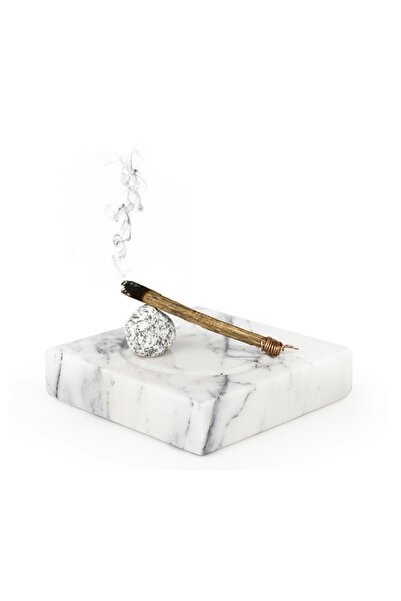 MIARIK DESIGN & DEKORASYON Leylak Kare Mermer Tütsülük