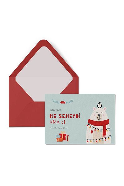 HRS Postcard - Greeting Card & Envelope New Year New Year Christmas