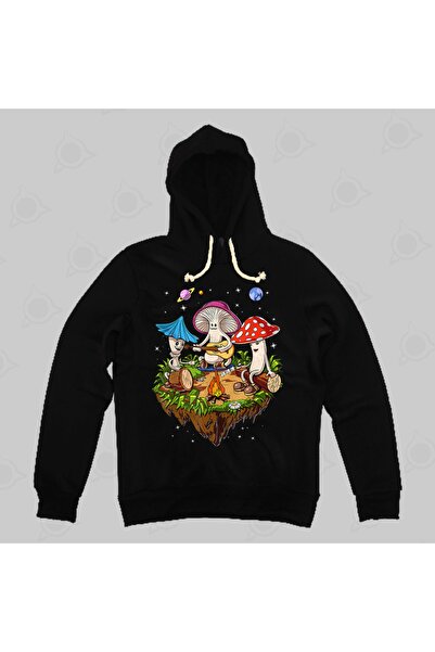 Built By Crazy Hippie Mushrooms Camping Psychedelic Forest Fungi Hanorac cu g...