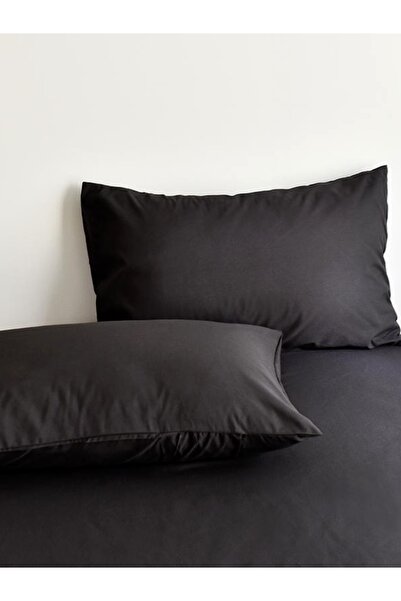 CAQQA Black Cotton Ranforce Duvet Cover Set