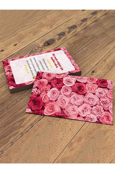 anka design Thank You Card Pink Rose Pattern Thank You Cart 25 Pieces 8.5 X 5.5 Cm