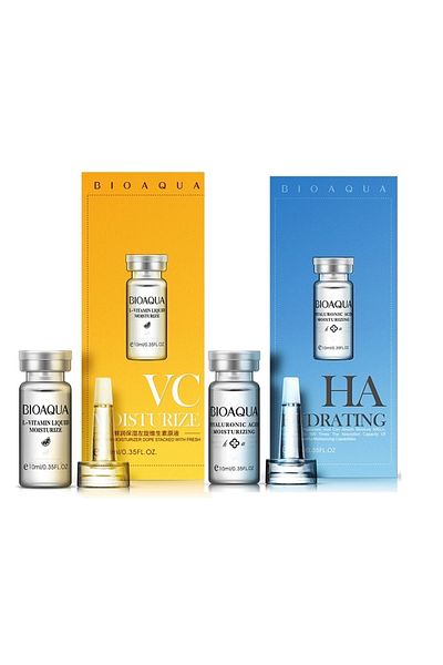 Bioaqua Vitamin-c And Ha Hyaluronic Acid Serum Set 2 Pieces