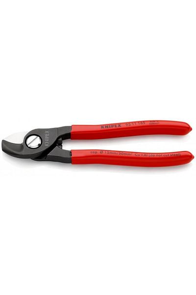 Knipex 165 mm Polished Cable Scissors - Plastic Covered, Modern Single Size