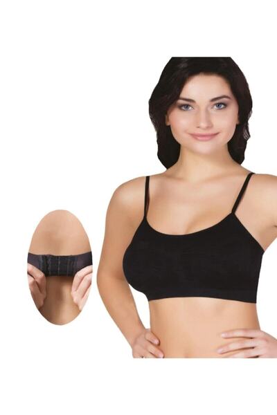 Pyjama Familya 1 Size Slimming Breast Strengthening Padded Sports Bra Black