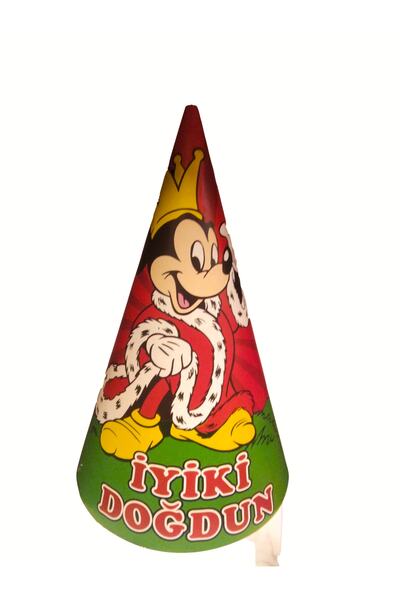 Huzur Party Store 3 Adet Mickey Mouse Fare Temalı Külah Yeni Yıl Kukuleta Şap...