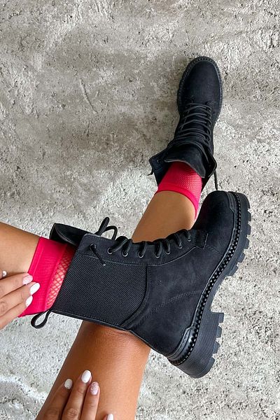 Shoebutik Μπότες Park Black Suede