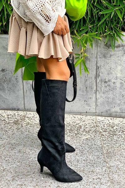 Shoebutik Μπότες Sampdoria Black Suede