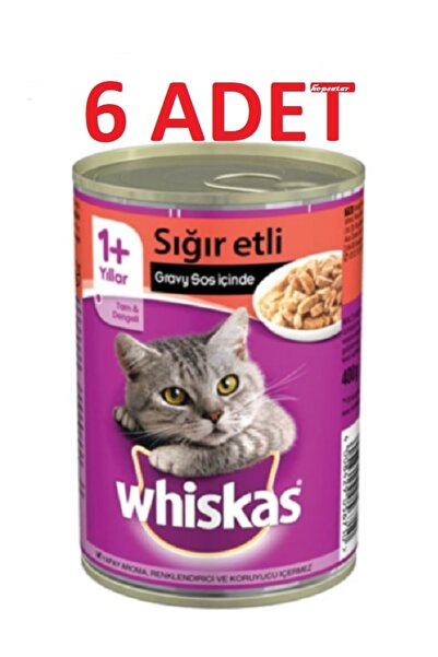 Whiskas Biftekli Konserve Yetişkin Kedi Maması 400 G X 6 Adet