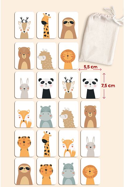 Enjoymydesign Wooden Intelligence Cards Matching Game Memory Card Wooden Educational Puzzle Toy