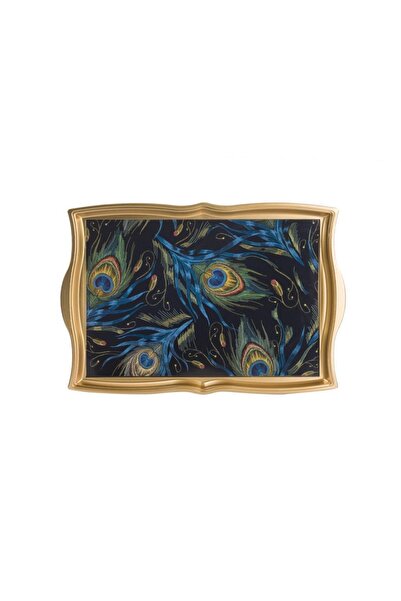 Sembol Altın Desenli Tepsi 42cm