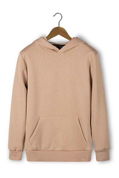 ADEGO سويت شيرت أساسي بقلنسوة مضلع سميك من ثلاثة خيوط للجنسين