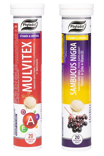 Phytodef Mulvitex Multivitamin Effervescent Tablet - 20 Pieces Sambucus Nigra