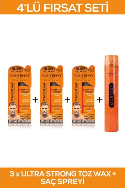 Fontenay Saç Şekillendirici Pudra Toz Wax Ultra Strong Turuncu X3 + Saç Sprey...