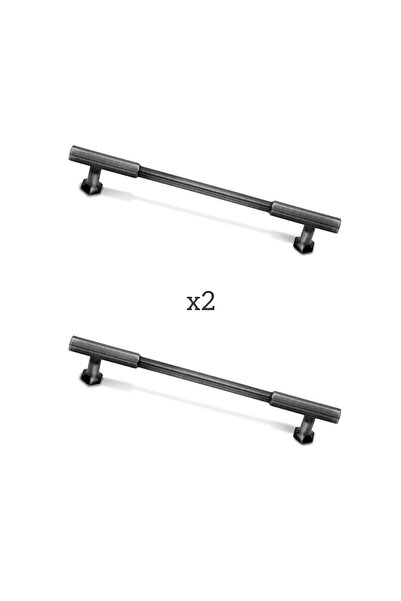 ARON (2 ADET) Yeni Piramit 586 Rustik Kulp Antik Gümüş Mobilya Vestiyer Çekmece Mutfak Dolap Kulbu 128mm