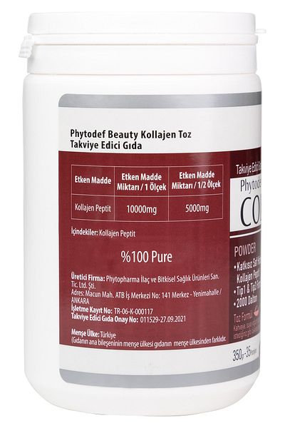 Phytodef Collagen Powder Powder Collagen - 350 Gr (Collagen Peptides Powder)