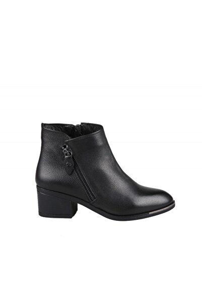 Castle Black 87503 Γυναικεία Μποτάκια Γνήσιο Δερμάτινο Μαύρο