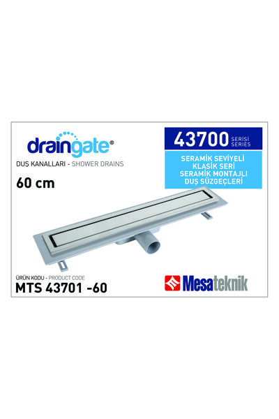 Mesateknik Draingate® Seramik Seviyeli Seramik Montajlı Duş Kanalı Mts 43700 40