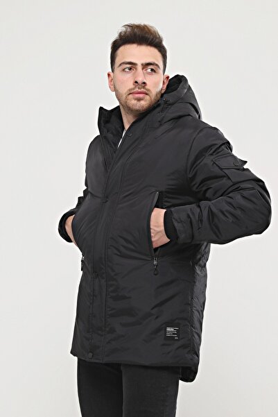 Pointback 5664 Siyah Su Iticili Kaban Parka