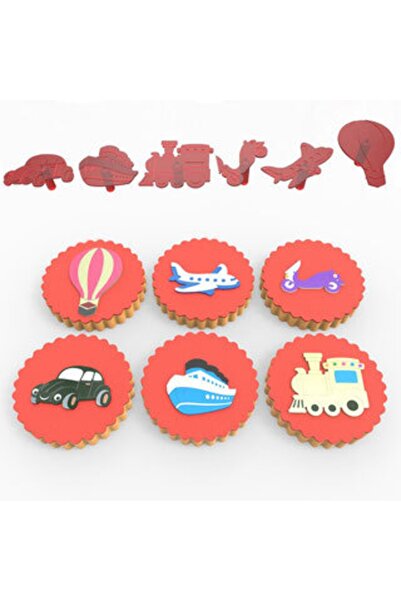 AGN STORE مجموعة طباعة نقل المركبات مكونة من 6 قطع - سيارة، سفينة، قطار، طائرة، دراجة نارية، بالون طائر