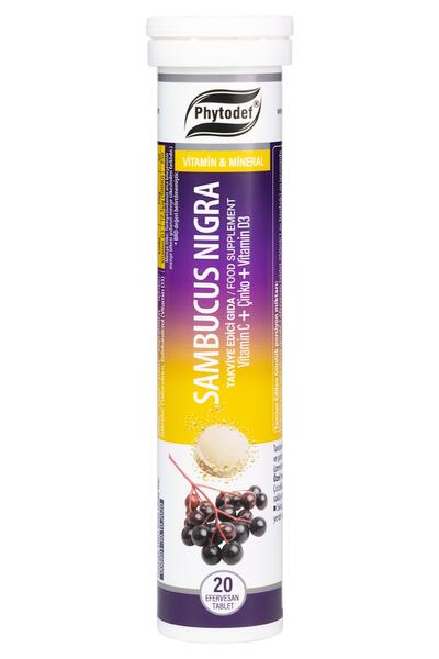 Phytodef VitaminCOrange Flavored EffervescentTablet- 20 Pieces &SambucusNigra EffervescentTablet- 20 Pieces