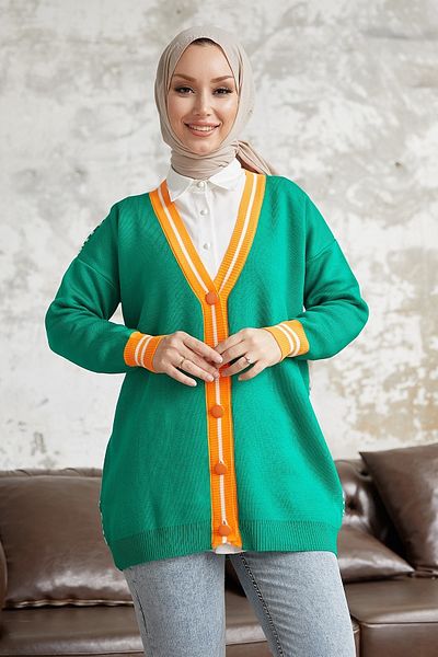 InStyle سترة تريكو منقوشة من الخلف من Elda - أخضر