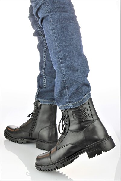 MARCOMEN Erkek Hakiki Deri Arma Detaylı Uzun Postal Bot