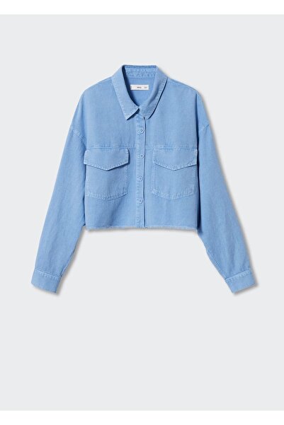 MANGO Woman Košile ze směsi bavlny a lnu