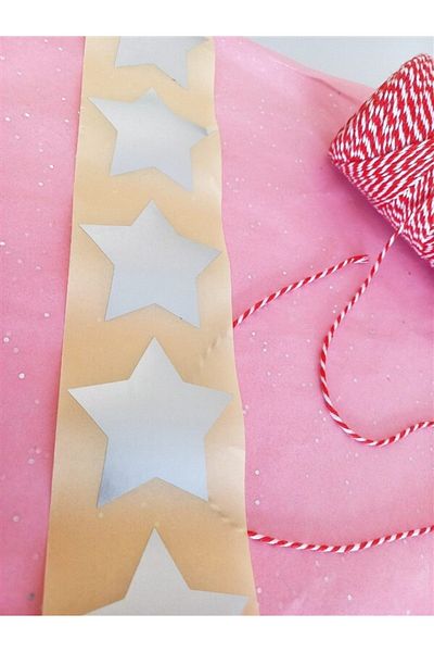 anka design Star Shaped Metallic Silver Adhesive Sticker (6 cm) 25 Pieces
