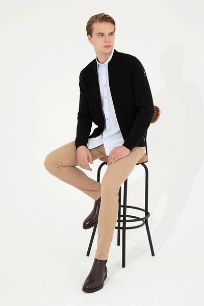 U.S. Polo Assn. Ανδρική Μαύρη Πλεκτή Ζακέτα Basic
