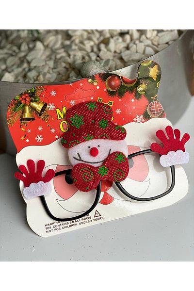 QUEEN AKSESUAR 3D Cute Fun New Year Christmas Photo Glasses Glitter Snowman Glasses