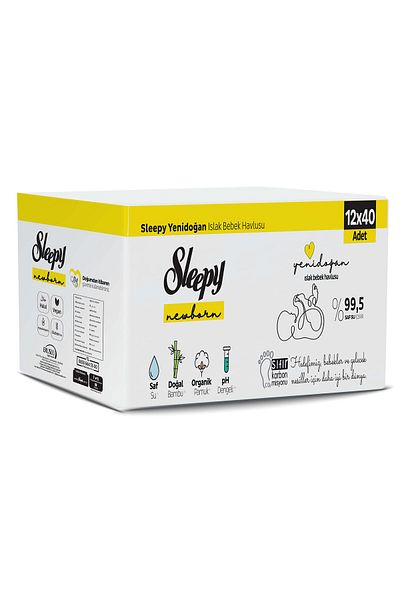 Sleepy Natural Newborn Wet Towel 12x40 Pieces