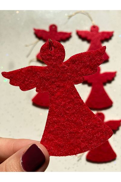 Mini Tasarım Atölyem Red Angel Christmas Tree Ornament Set