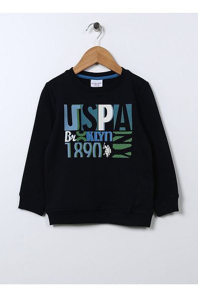 U.S. Polo Assn. Тъмносин суитшърт с принт за момче, Бъри