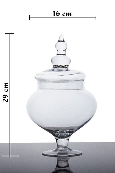 PİNK DESİGN Tombik Ayaklı Drajelik Kapaklı Cam Kurabiyelik/ Şekerlik 29cm 4 Parça