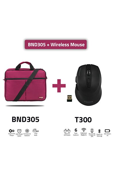 Classone Bnd305-t300 - كمبيوتر محمول مقاس 15.6 بوصة من سلسلة Eco، حقيبة يد لل...