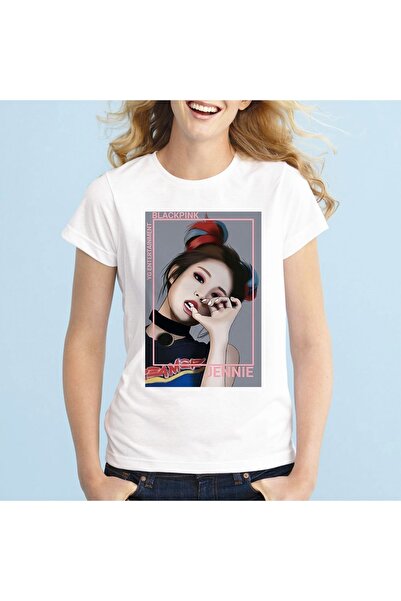 HediyeCenter Tricou unisex cu imprimeu Jennie Blackpink D15 - Tricou unisex m...