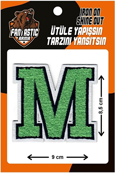 FANTASTIC ARMA قطيفة منسوجة بالكي، كلية، لكمة، حرف، أخضر، نموذج شعار M