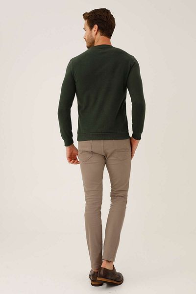 İgs Ανδρικό πλεκτό Khaki Standard Crew Neck