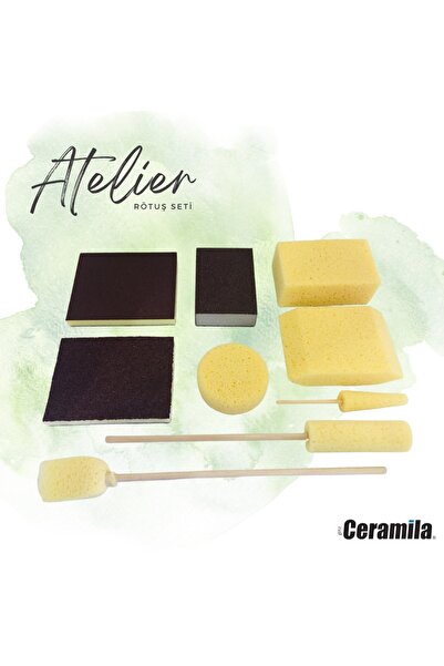 Glitz Ceramila مجموعة إسفنجة وورق الصنفرة من سيراميلا أتيليه / مجموعة التنقيح