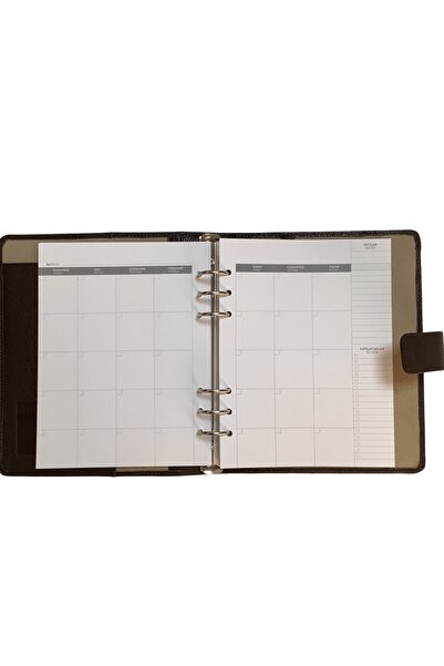 BON CARNET Acar Γνήσιο Δερμάτινο Καπιτονέ 18,5*23 cm 240 Σελίδες Ανεμελετημένος Οργανωτής Χωρίς Ημερομηνία Καφέ