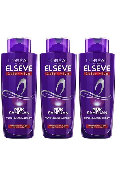 ELSEVE Color Vive Purple Shampoo Anti-Orange 200 ml X 3 Pcs