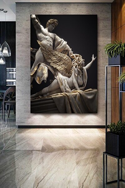 HDART Medusa Yılan Saçlı Kadın Heykel Mitoloji Zeus Heykel Kanvas Tablo 100x150