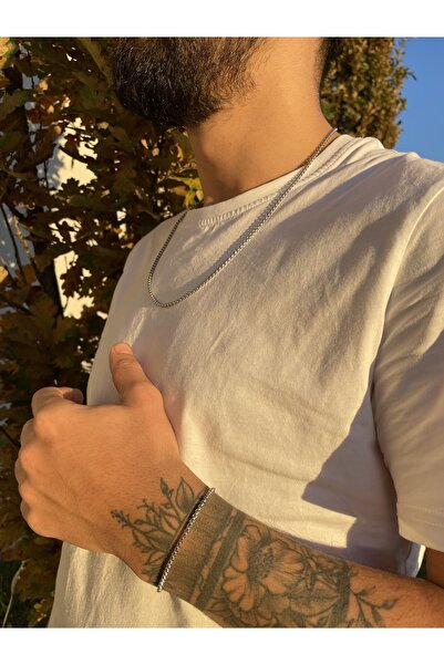 aksesuar sepetim Çelik Örme Kolye Ve Bileklik Set