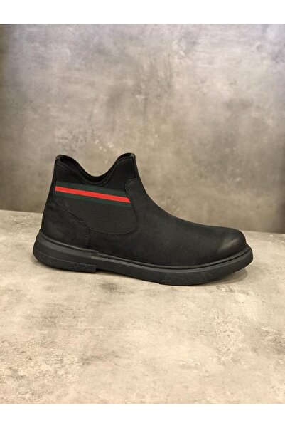 JAMES FRANCO Esnek Taban Sneakers Bağcıksız Kenar Lastikli Deri Erkek Bot