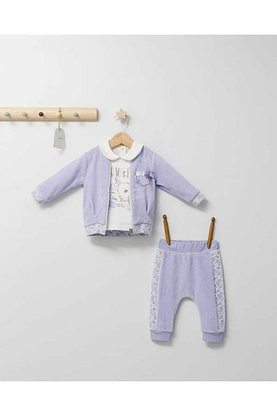 Tongs Baby Set de catifea Gazelle din 3 piese - 4524