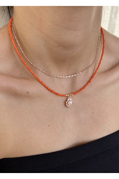 takıtarzım البحر شل الخرزة قلادة